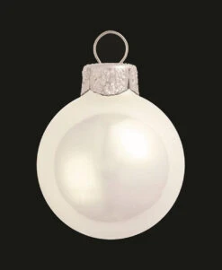 4ct Polar White Pearl Glass Christmas Ball Ornaments 4.75" (120mm)