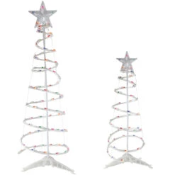 Set Of 2 Lighted Multi-Color Outdoor Spiral Christmas Cone Trees 4', 6' 7 Set Of 2 Lighted Multi-Color Outdoor Spiral Christmas Cone Trees 4', 6' -Optimal Christmas Shop ys multitree large 1 99431.1667573372