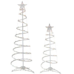 Set Of 2 Lighted Clear Outdoor Spiral Christmas Cone Trees 4', 6' -Optimal Christmas Shop ys wwtree large 1 67721.1667530468