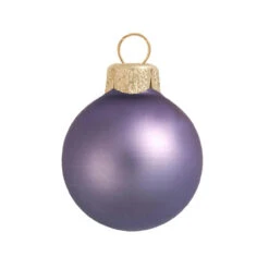 8ct Lilac Purple Glass Matte Christmas Ball Ornaments 3.25" (80mm)