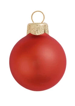 2ct Fire Orange Matte Glass Christmas Ball Ornaments 6" (150mm)