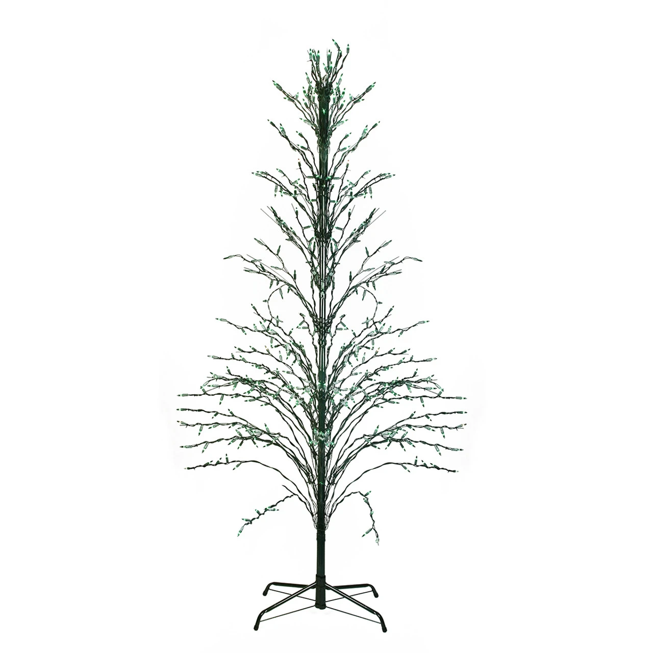 4' Pre-Lit Green Slim Profile Cascade Twig Christmas Tree - Green Lights 3 4' Pre-Lit Green Slim Profile Cascade Twig Christmas Tree - Green Lights